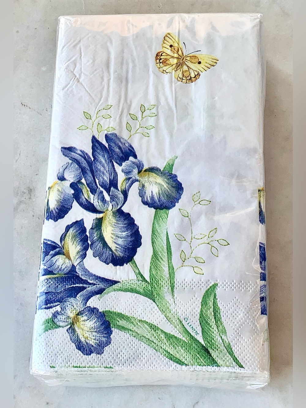 LENOX Floral Iris & Butterfly Paper Napkins 3 PLY NEW 32